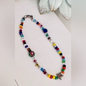 Multicolor Glads Beaded Ankle Bracelet- look at size